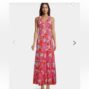 Eliza J. Twist Front Sleeveless Tiered Maxi Dress. Floral size 14. New with tags